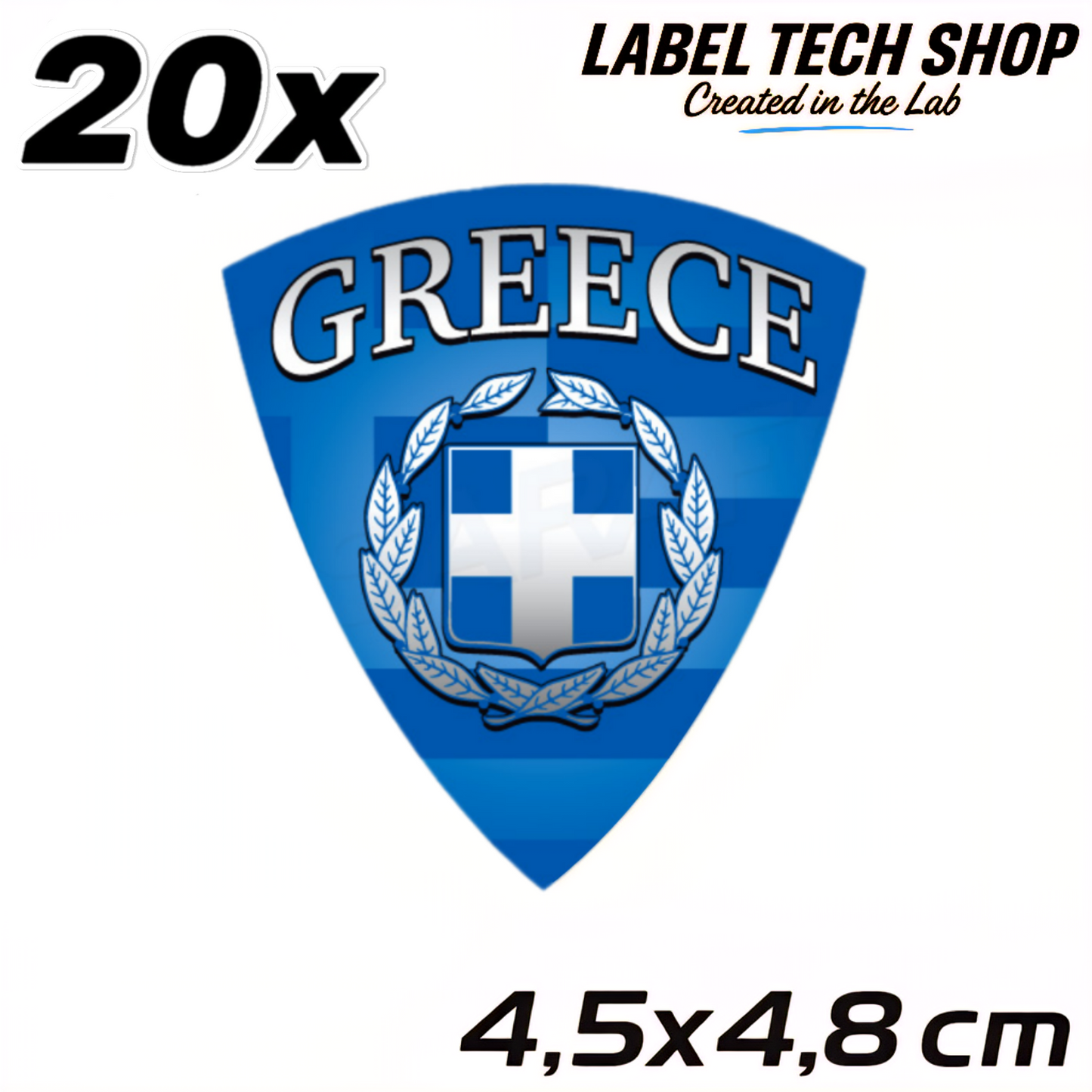 20x Griechenland Aufkleber 🇬🇷 Αυτοκόλλητο Ελλάδας Greece Sticker 4,5×4,8 cm (115)
