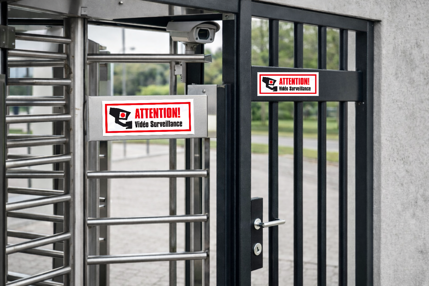 Autocollant Vidéo Surveillance – Attention Caméra Sécurité – Sticker Surveillance – 13,0 × 5,0 cm (124)