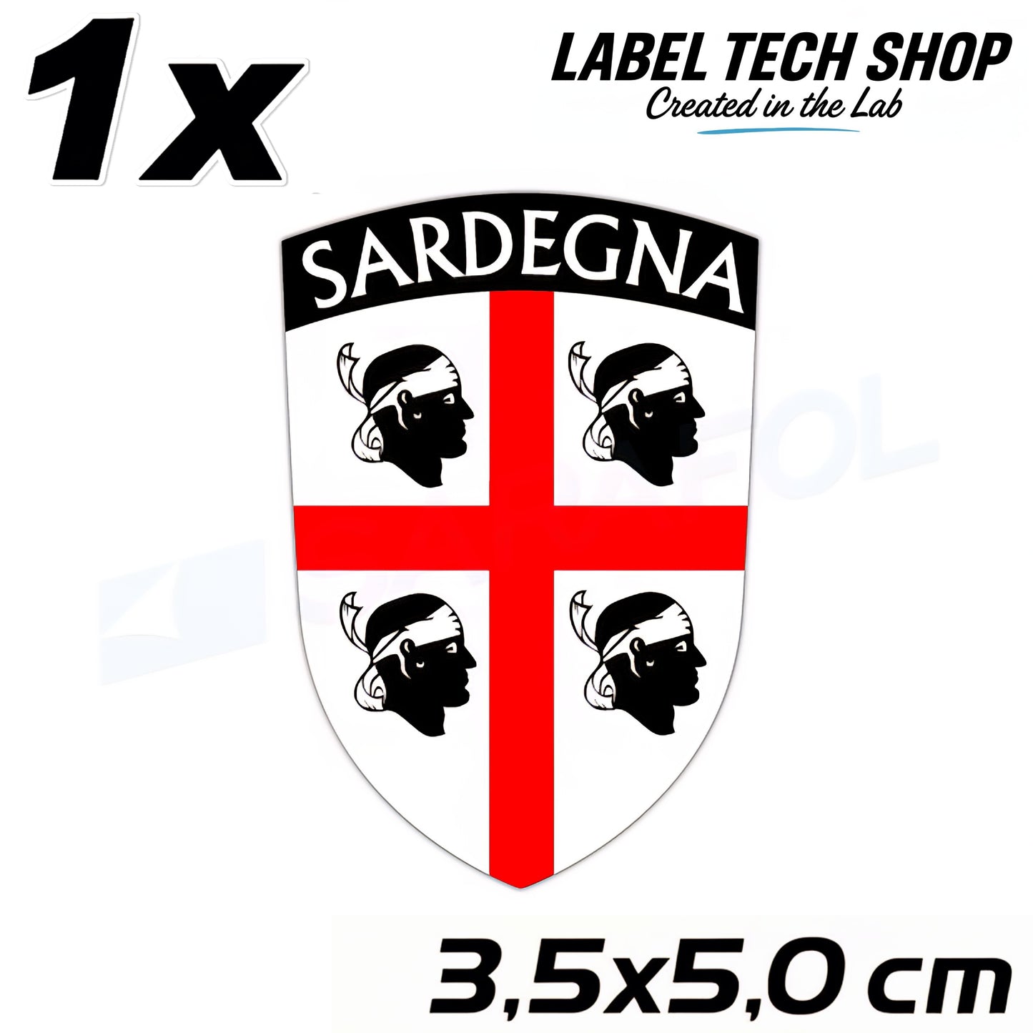 1x Sardinien Aufkleber Sardegna Sardinia Flagge Wappen Sticker 3,5x5,0cm (015)