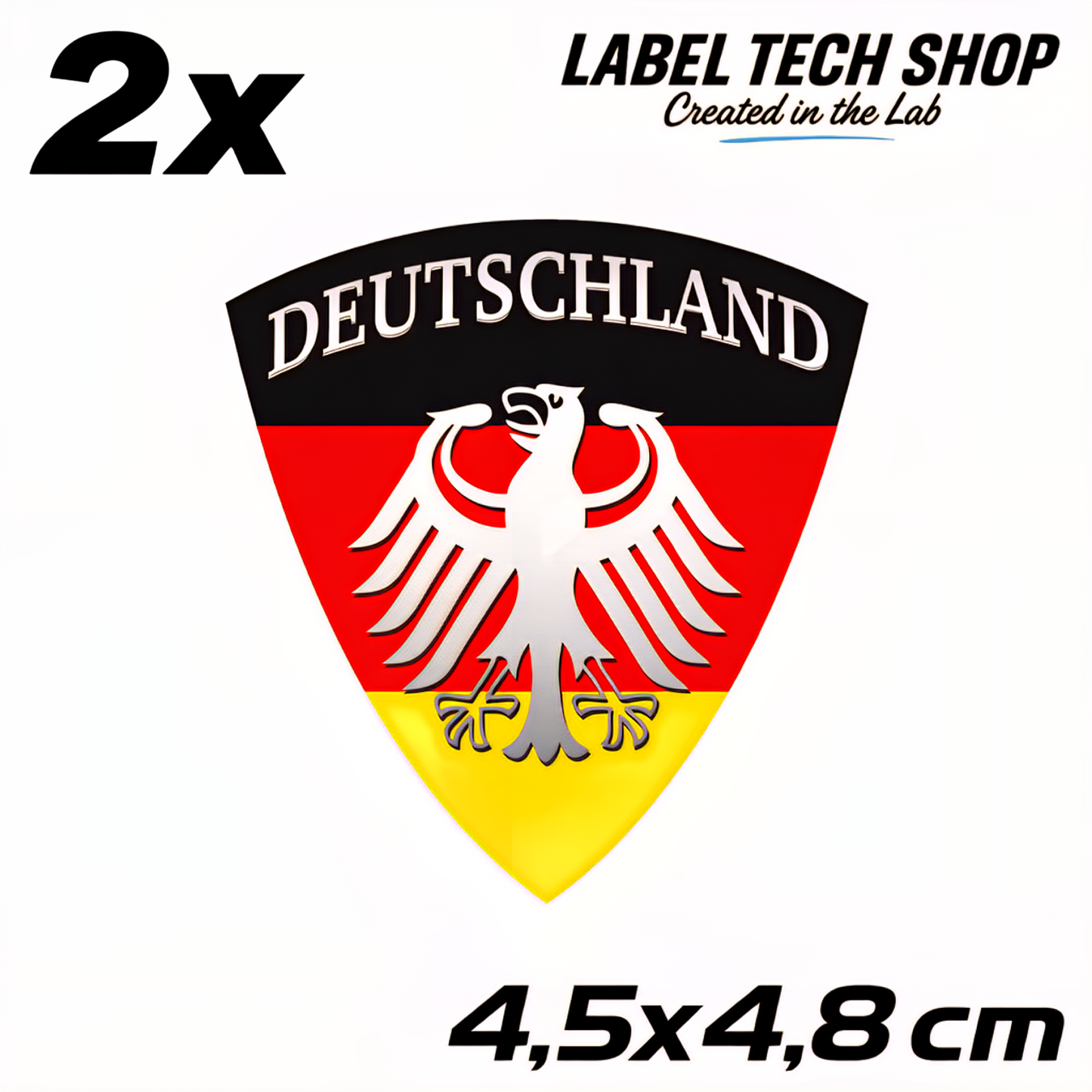 Deutschland Emblem Aufkleber 4,5 x 4,8 cm – Germany Adler Wappen Sticker (114)