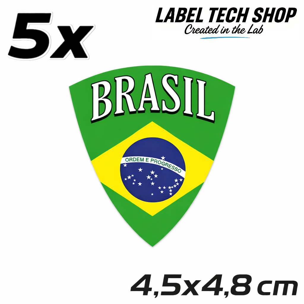 Brasilien Brasil Brazil Wappen Emblem Aufkleber Adesivo Sticker – Coat of Arms – Auto Laptop Helm – 4,5 × 4,8 cm (106)