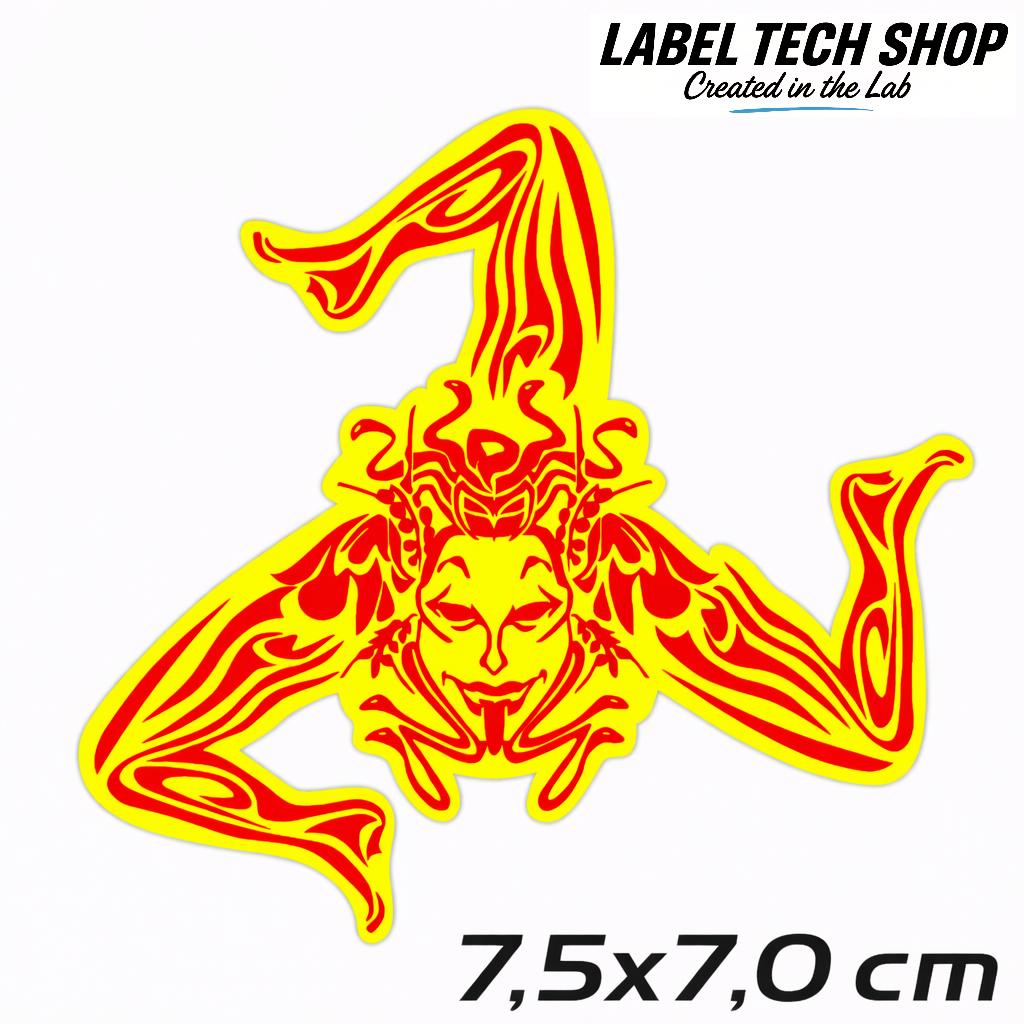 Sizilien Sicilia Sicily Trinacria Triskelion Aufkleber Sticker Adesivo – Auto Laptop Helm Geschenk – 7,5 × 7,0 cm (117)