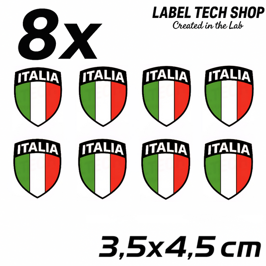 8x Italien Aufkleber 102 Wappen Emblem  Flagge Italia Adesivo Sticker 3,5x4,5cm