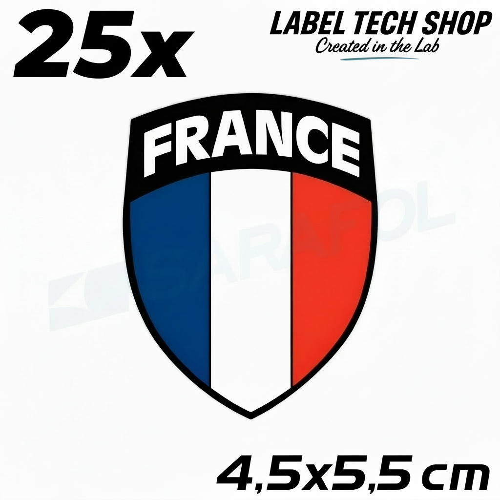 25x Frankreich Aufkleber France Francia Flagge Sticker 4,5x5,5cm (040)