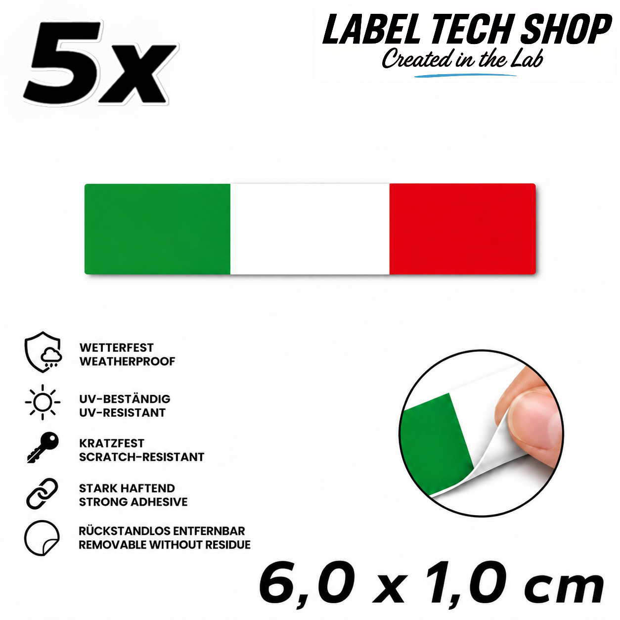 🇮🇹 Italien Aufkleber Italian Sticker Adesivo Italiano Bandiera Italiana Motorrad Auto Helm 6,0x1,0cm NR.036