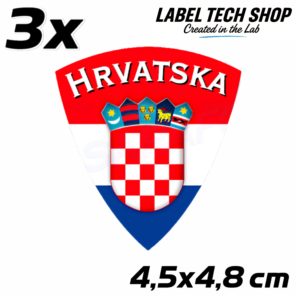 Kroatien Hrvatska Croatia Wappen Aufkleber – Croatia Coat of Arms Sticker – 4,5 × 4,8 cm (013)