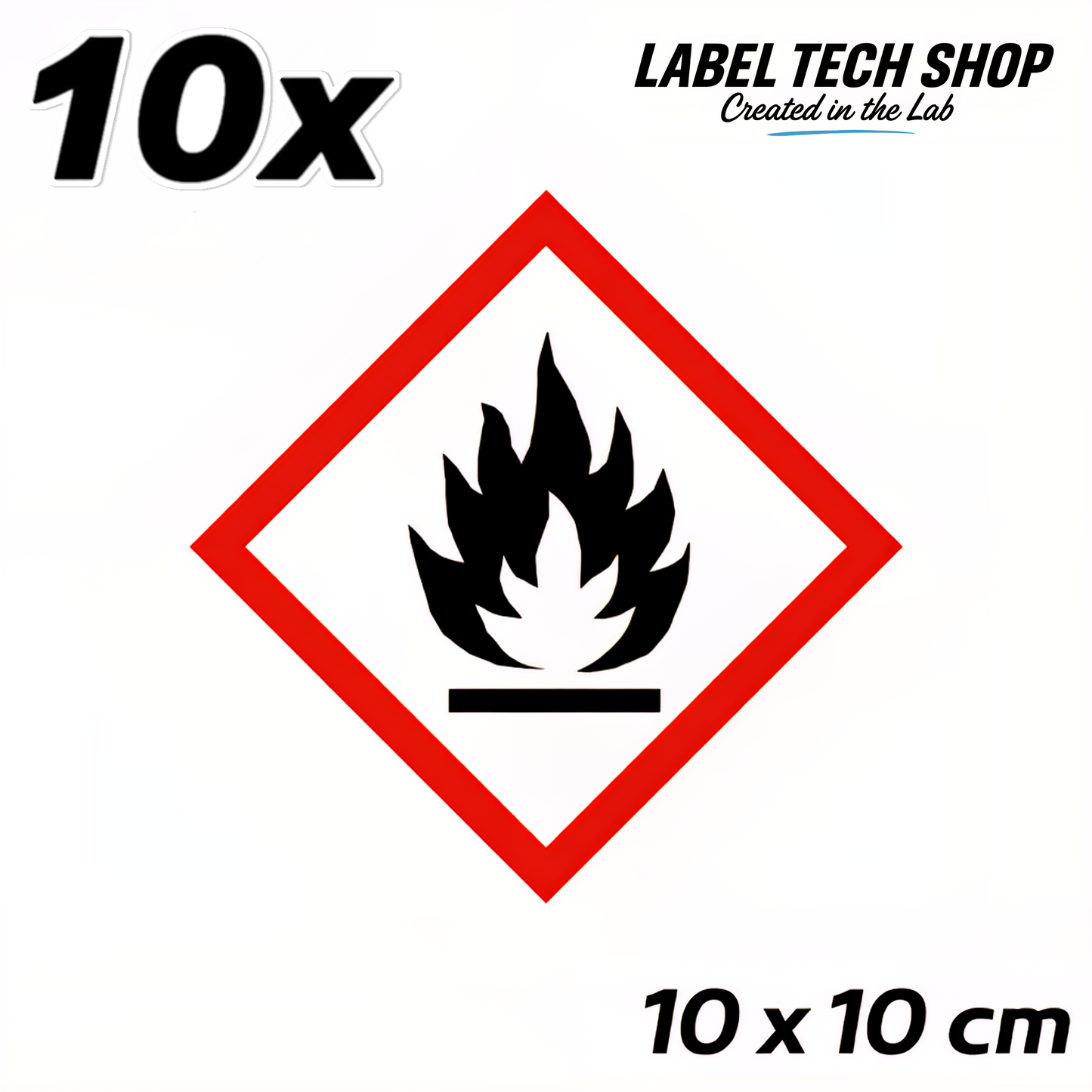 GHS02 Gefahrgut Aufkleber Brandgefahr Flamme nach CLP Norm Arbeitssicherheit