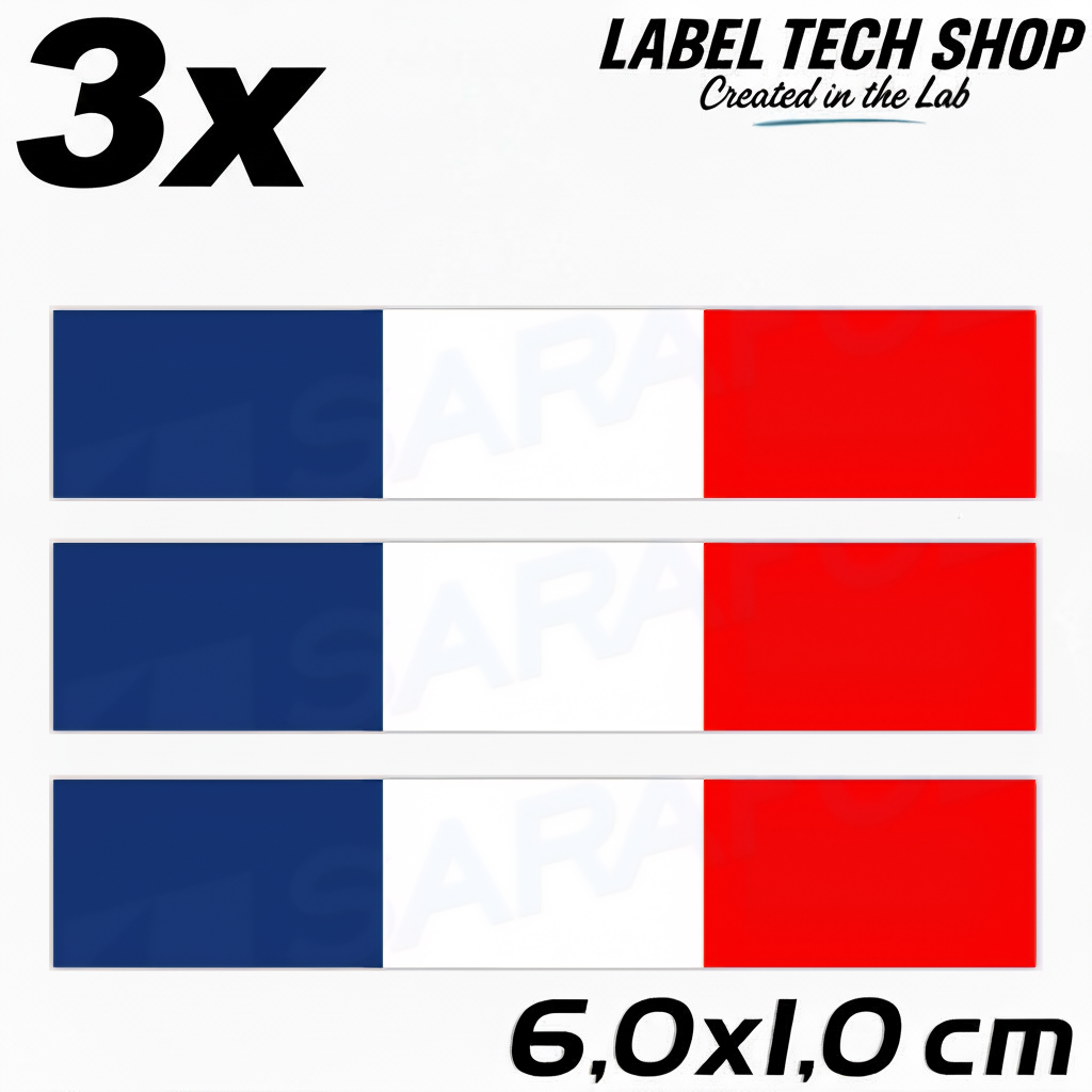 3x Frankreich Aufkleber France Francia Flagge Sticker 6,0x1,0cm (039)